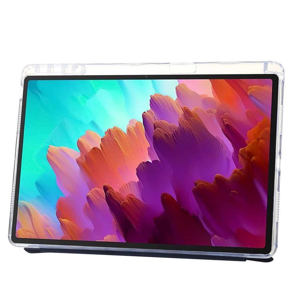 For Lenovo Xiaoxin Pad 11 2025 / Idea Tab (TB336ZU / TB336FU) Case PU Leather Origami Stand Clear Tablet Cover - Dark Blue