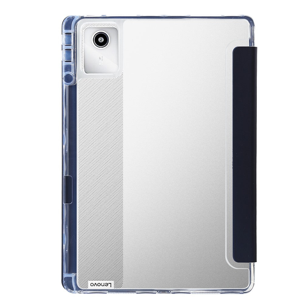 For Lenovo Xiaoxin Pad 11 2025 / Idea Tab (TB336ZU / TB336FU) Case PU Leather Origami Stand Clear Tablet Cover - Dark Blue