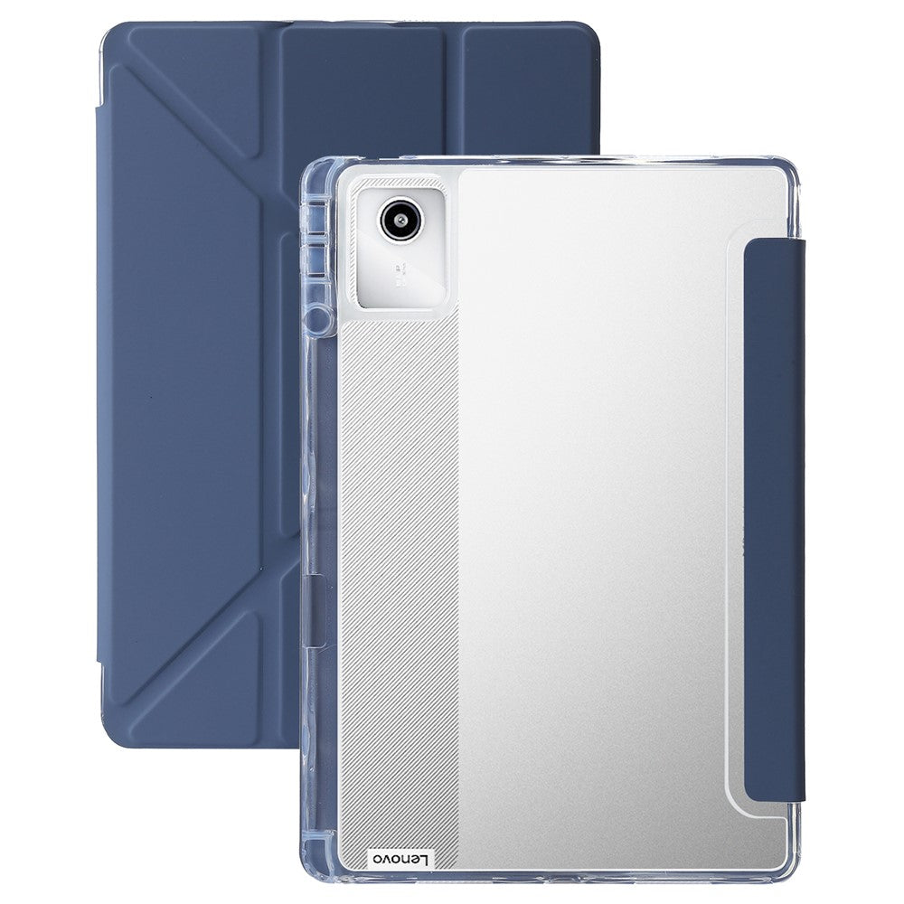 For Lenovo Xiaoxin Pad 11 2025 / Idea Tab (TB336ZU / TB336FU) Case PU Leather Origami Stand Clear Tablet Cover - Lavender Purple