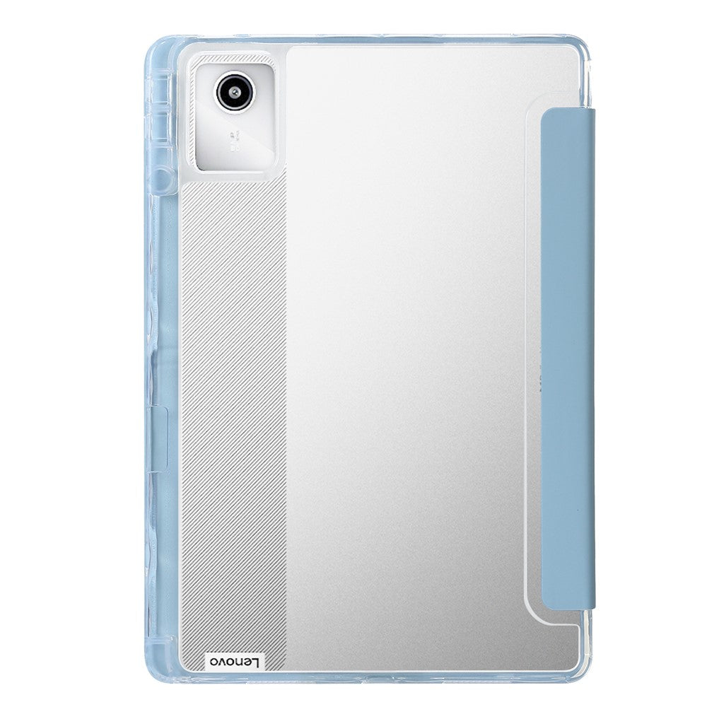 For Lenovo Xiaoxin Pad 11 2025 / Idea Tab (TB336ZU / TB336FU) Case PU Leather Origami Stand Clear Tablet Cover - Baby Blue