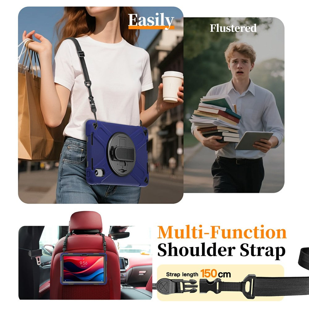 Kickstand Case for Lenovo Pad 11 2025 TB-335FC / 2024 / Tab K11 Gen 2 TB336 / K11 TB-330XU / P11 Gen 2 / M11 TB-330FU 331FC / Zhaoyang K10 with Strap - Navy Blue