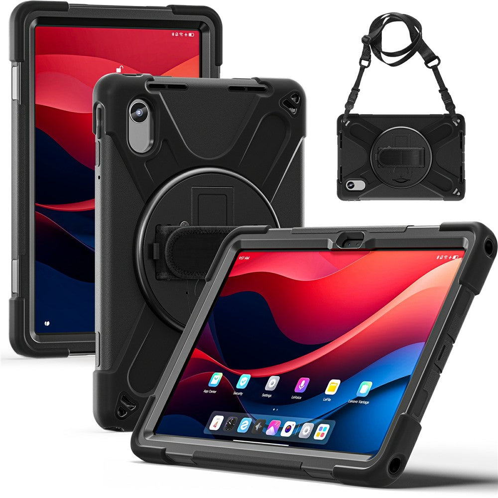 Kickstand Case for Lenovo Pad 11 2025 TB-335FC / 2024 / Tab K11 Gen 2 TB336 / K11 TB-330XU / P11 Gen 2 / M11 TB-330FU 331FC / Zhaoyang K10 with Strap - Black