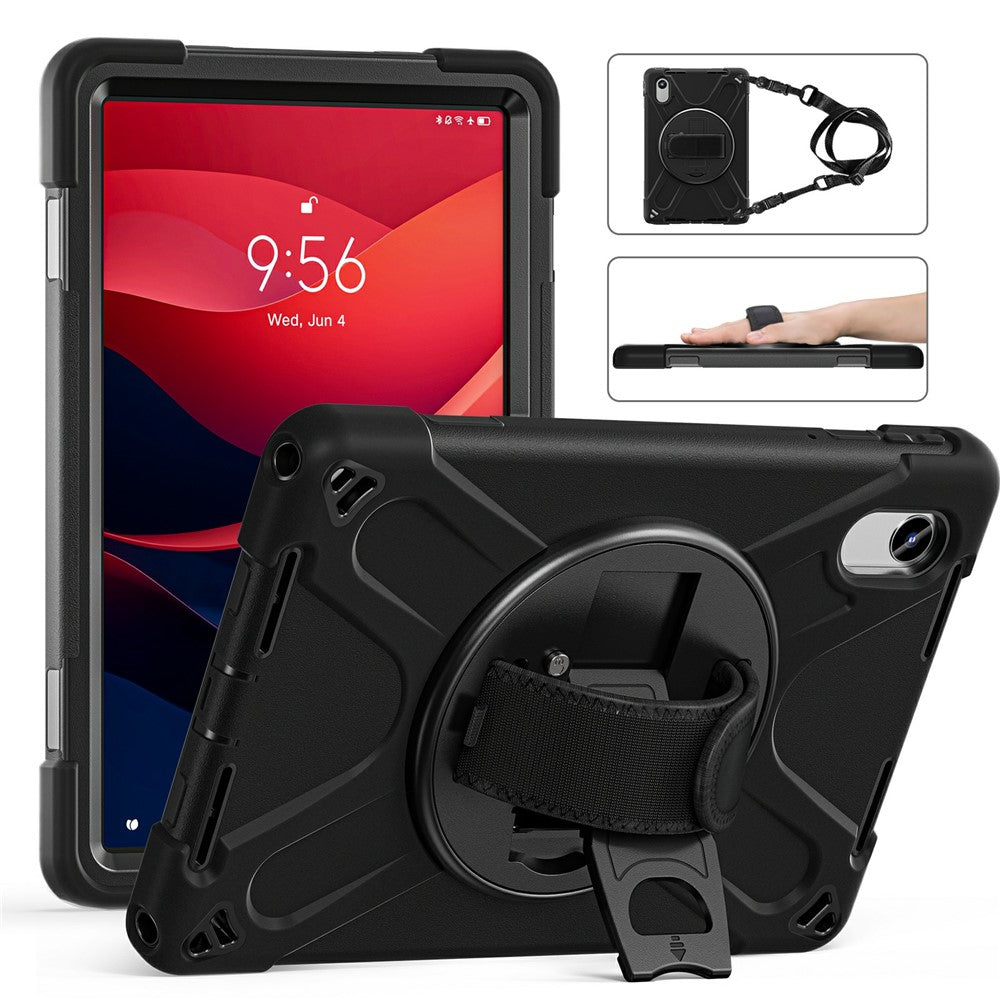 Kickstand Case for Lenovo Pad 11 2025 TB-335FC / 2024 / Tab K11 Gen 2 TB336 / K11 TB-330XU / P11 Gen 2 / M11 TB-330FU 331FC / Zhaoyang K10 with Strap - Black
