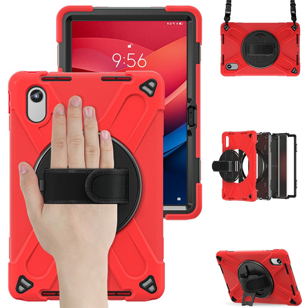 Kickstand Case for Lenovo Pad 11 2025 TB-335FC / 2024 / Tab K11 Gen 2 TB336 / K11 TB-330XU / P11 Gen 2 / M11 TB-330FU 331FC / Zhaoyang K10 with Strap - Red