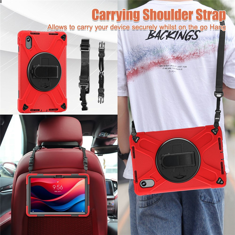 Kickstand Case for Lenovo Pad 11 2025 TB-335FC / 2024 / Tab K11 Gen 2 TB336 / K11 TB-330XU / P11 Gen 2 / M11 TB-330FU 331FC / Zhaoyang K10 with Strap - Red