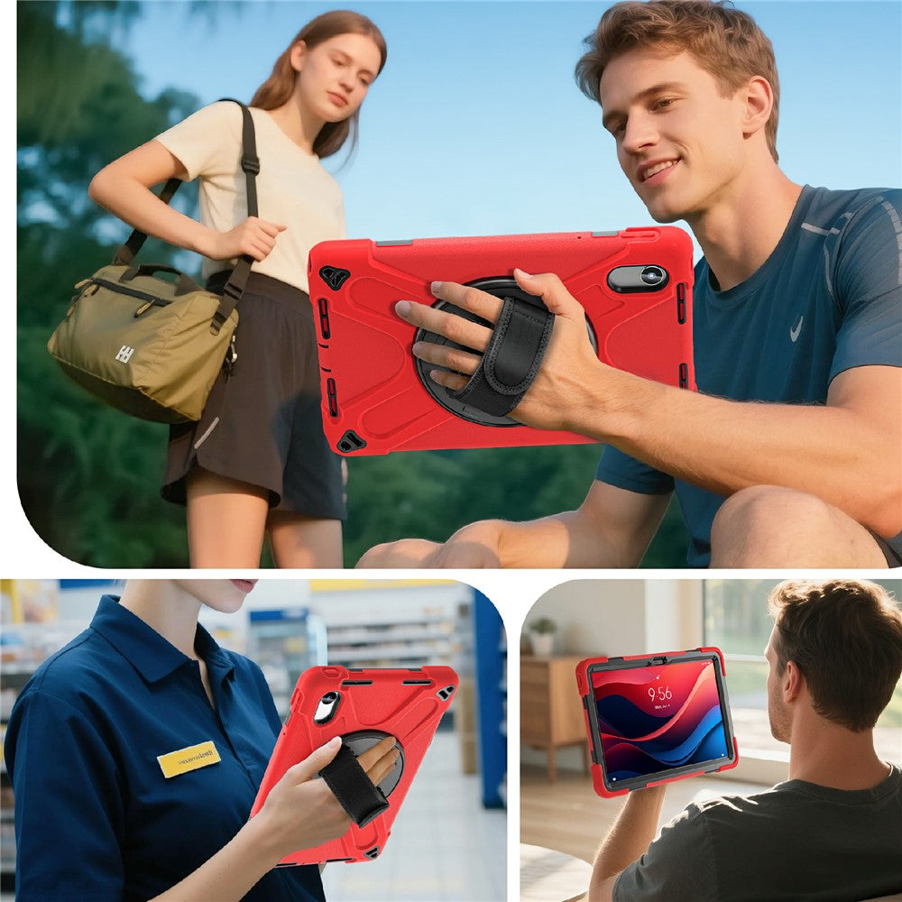Kickstand Case for Lenovo Pad 11 2025 TB-335FC / 2024 / Tab K11 Gen 2 TB336 / K11 TB-330XU / P11 Gen 2 / M11 TB-330FU 331FC / Zhaoyang K10 with Strap - Red