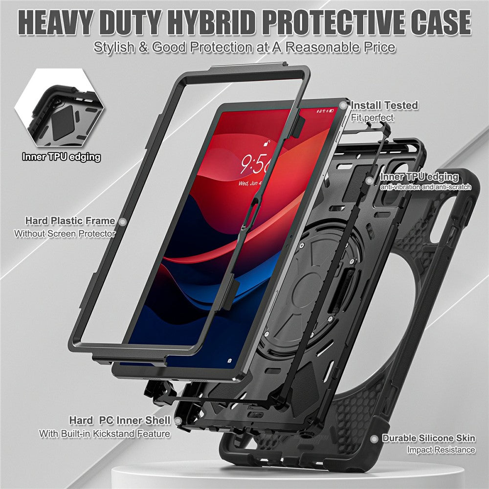 Kickstand Case for Lenovo Pad 11 2025 TB-335FC / 2024 / Tab K11 Gen 2 TB336 / K11 TB-330XU / P11 Gen 2 / M11 TB-330FU 331FC / Zhaoyang K10 Cover - Black