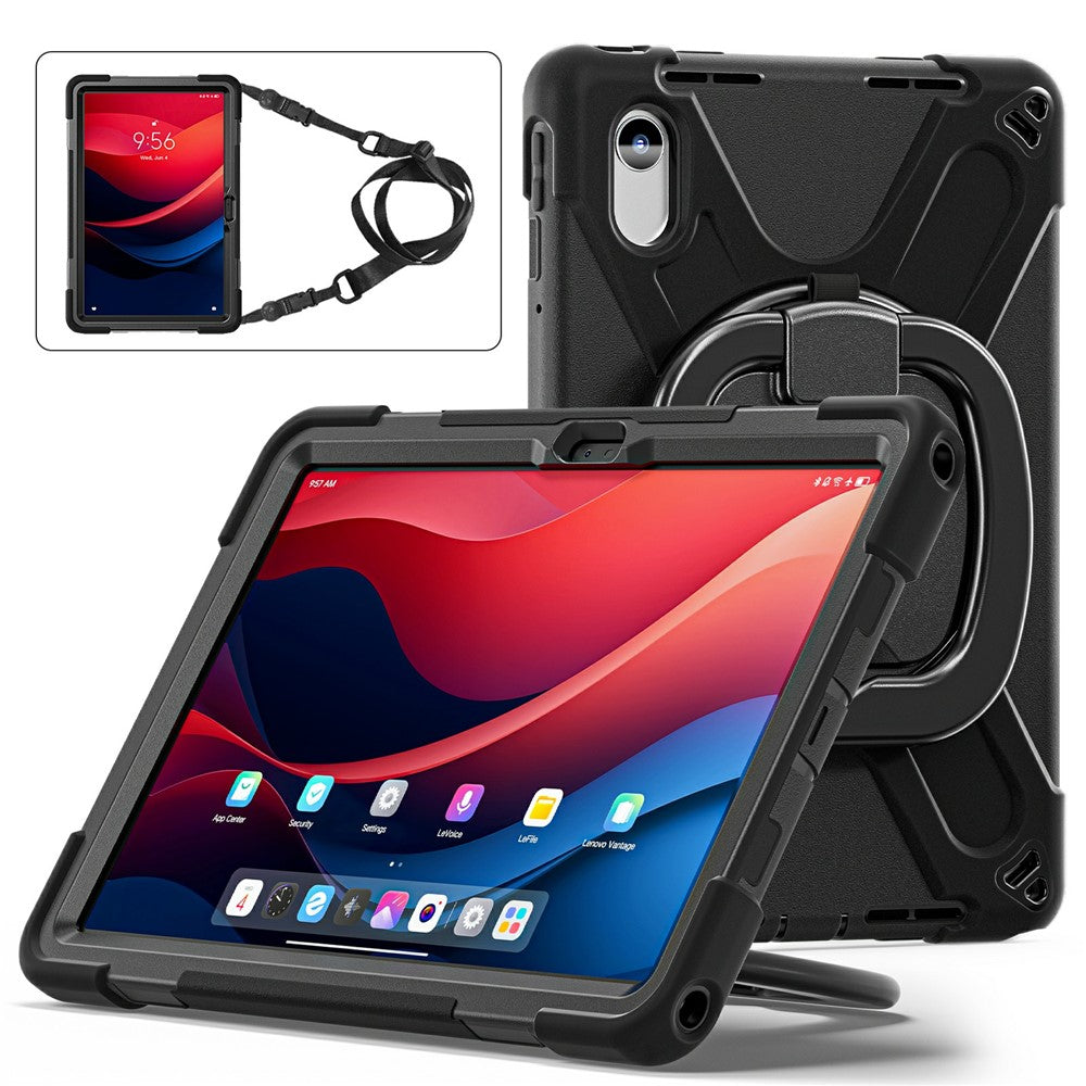 Kickstand Case with Strap for Lenovo Pad 11 2025 TB-335FC / 2024 / Tab K11 Gen 2 TB336 / K11 TB-330XU / P11 Gen 2 / M11 TB-330FU 331FC - Black