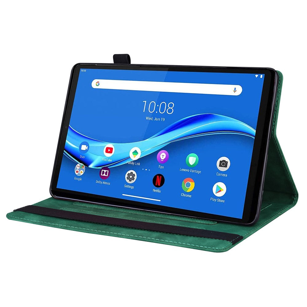 For Lenovo K9 / Tab One Case PU Leather Protective Folio Tablet Cover with Card Holder - Green