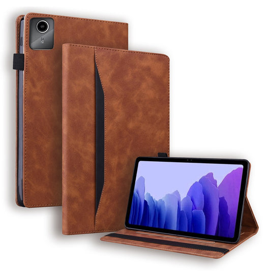 For Lenovo Xiaoxin Pad 2025 TB365FC Case PU Leather Protective Folio Tablet Cover with Card Holder - Brown