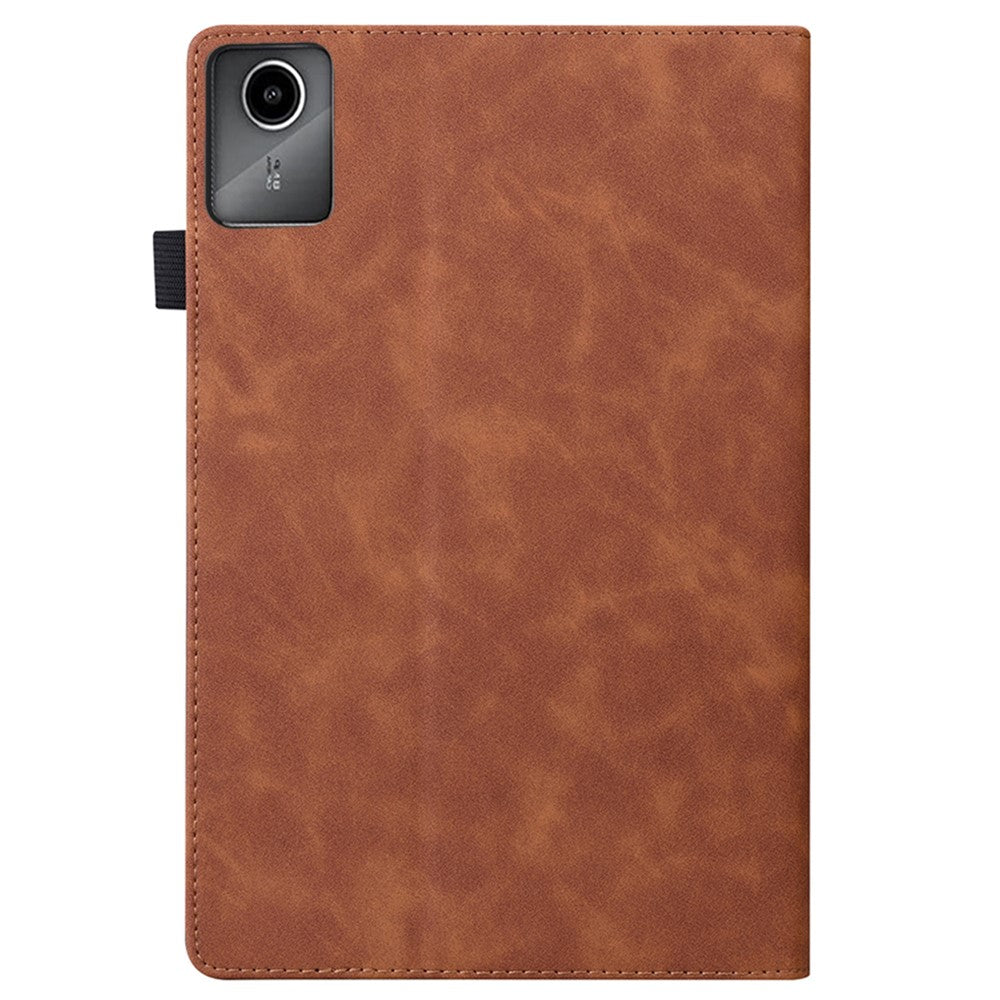 For Lenovo Xiaoxin Pad 2025 TB365FC Case PU Leather Protective Folio Tablet Cover with Card Holder - Brown