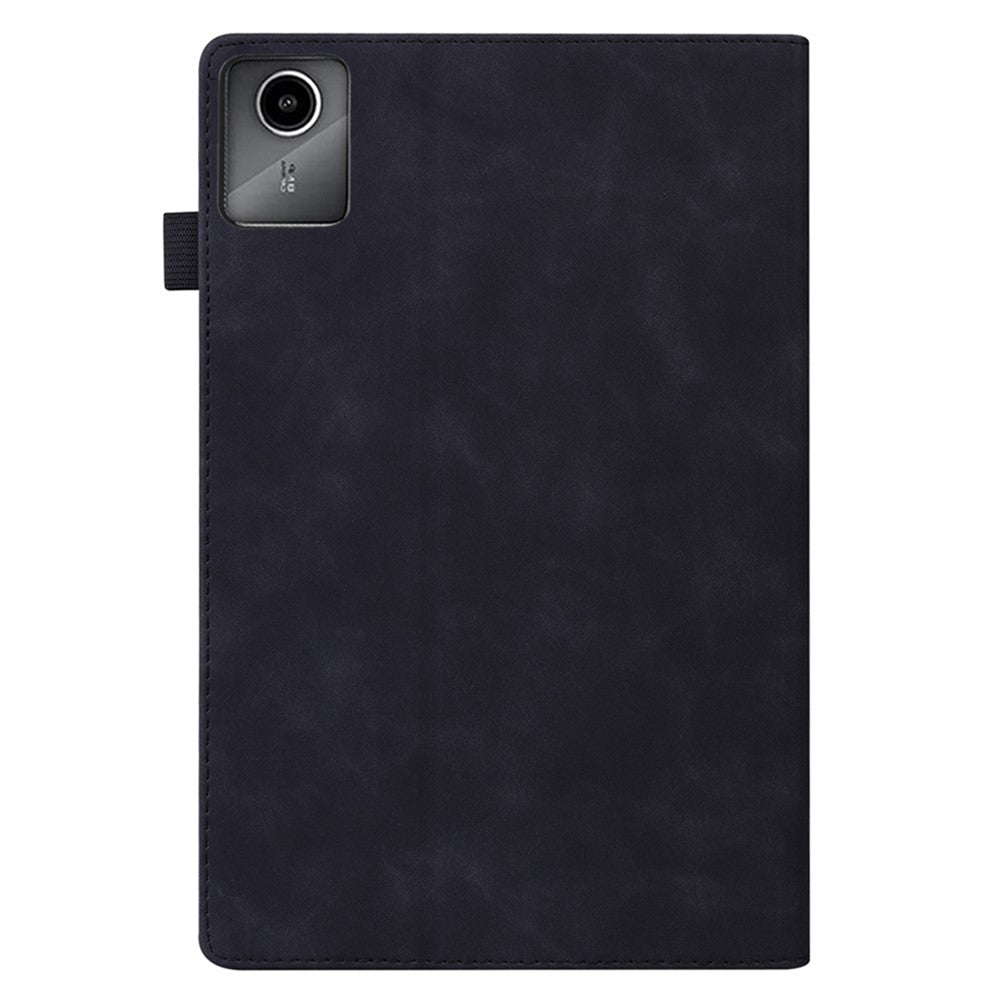 For Lenovo Xiaoxin Pad 2025 TB365FC Case PU Leather Protective Folio Tablet Cover with Card Holder - Black