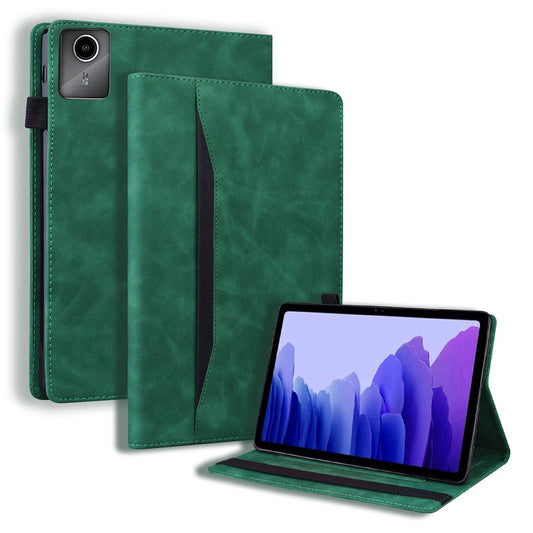 For Lenovo Xiaoxin Pad 2025 TB365FC Case PU Leather Protective Folio Tablet Cover with Card Holder - Green