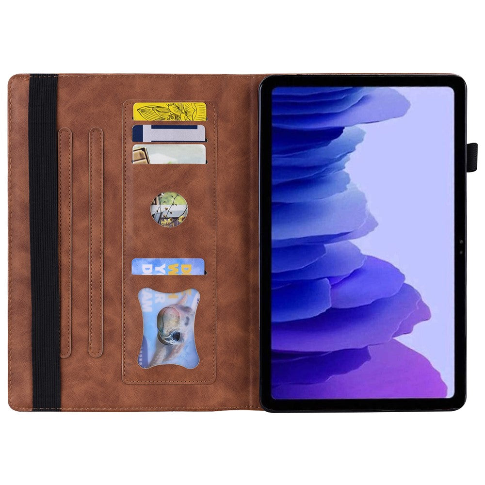 For Lenovo Xiaoxin Pad Pro GT TB710FU, FE Case PU Leather Protective Folio Tablet Cover with Card Holder - Brown