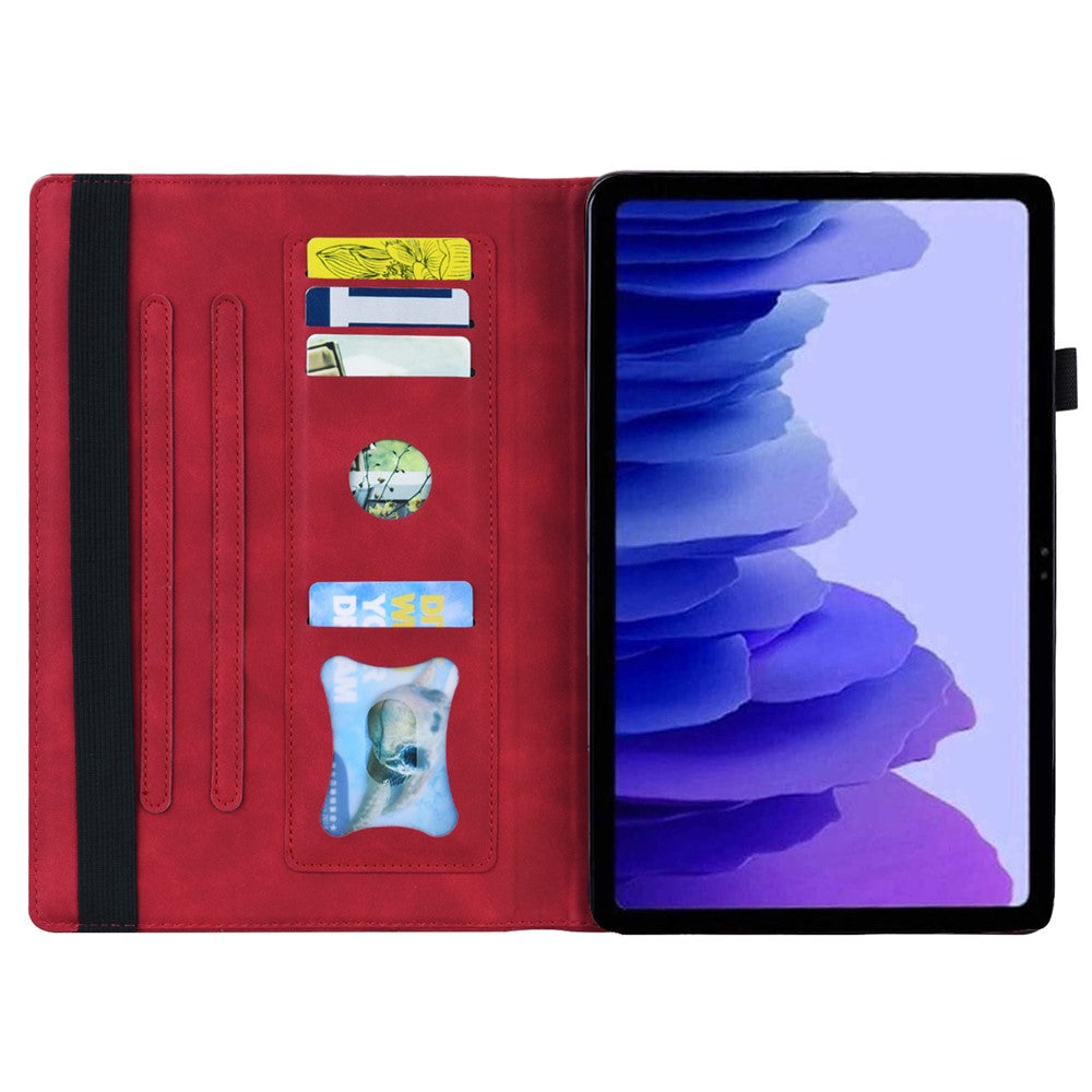 For Lenovo Xiaoxin Pad Pro GT TB710FU, FE Case PU Leather Protective Folio Tablet Cover with Card Holder - Red