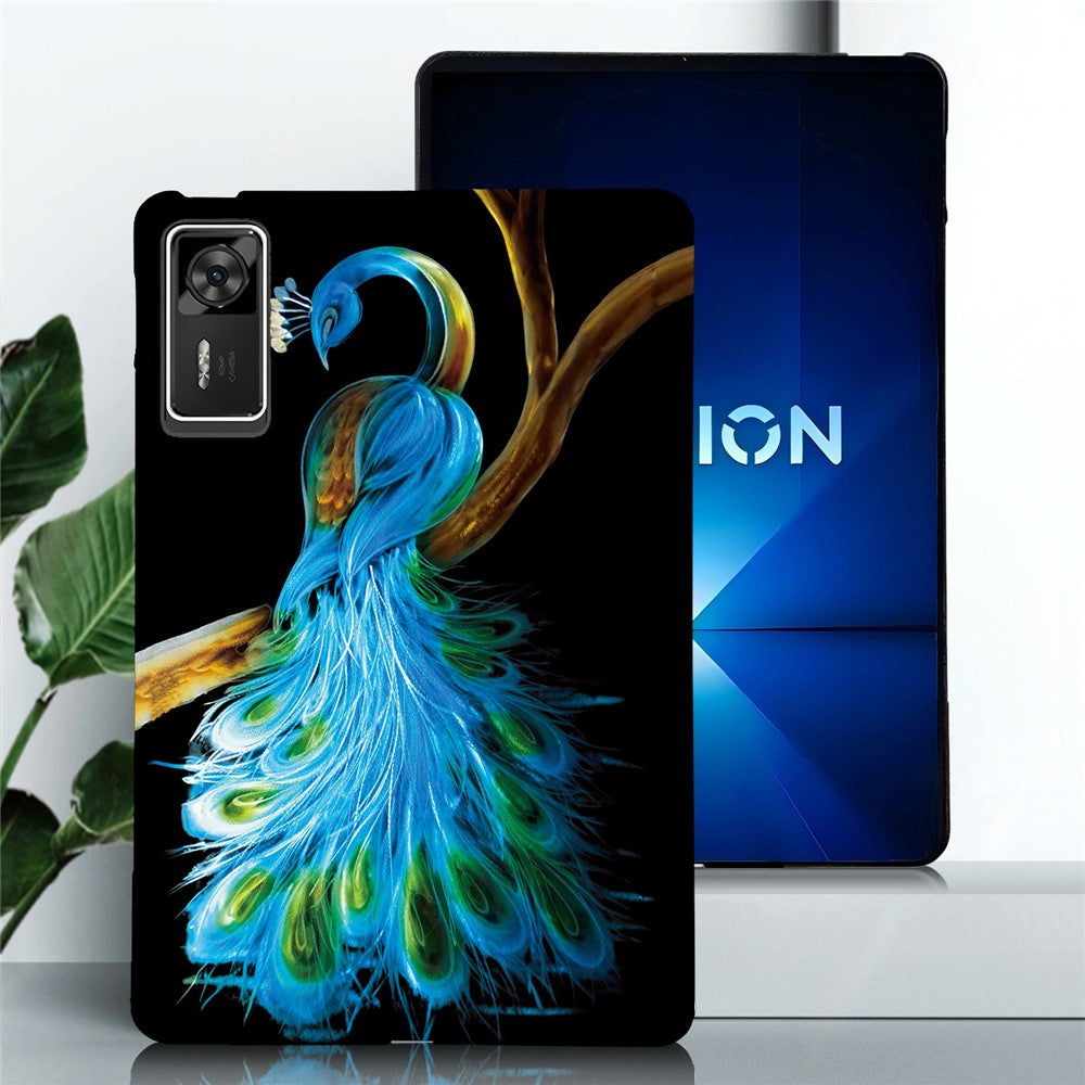 For Lenovo Legion Y700 Gen 4 Case Pattern Printing Slim Soft TPU Tablet Cover - Peacock