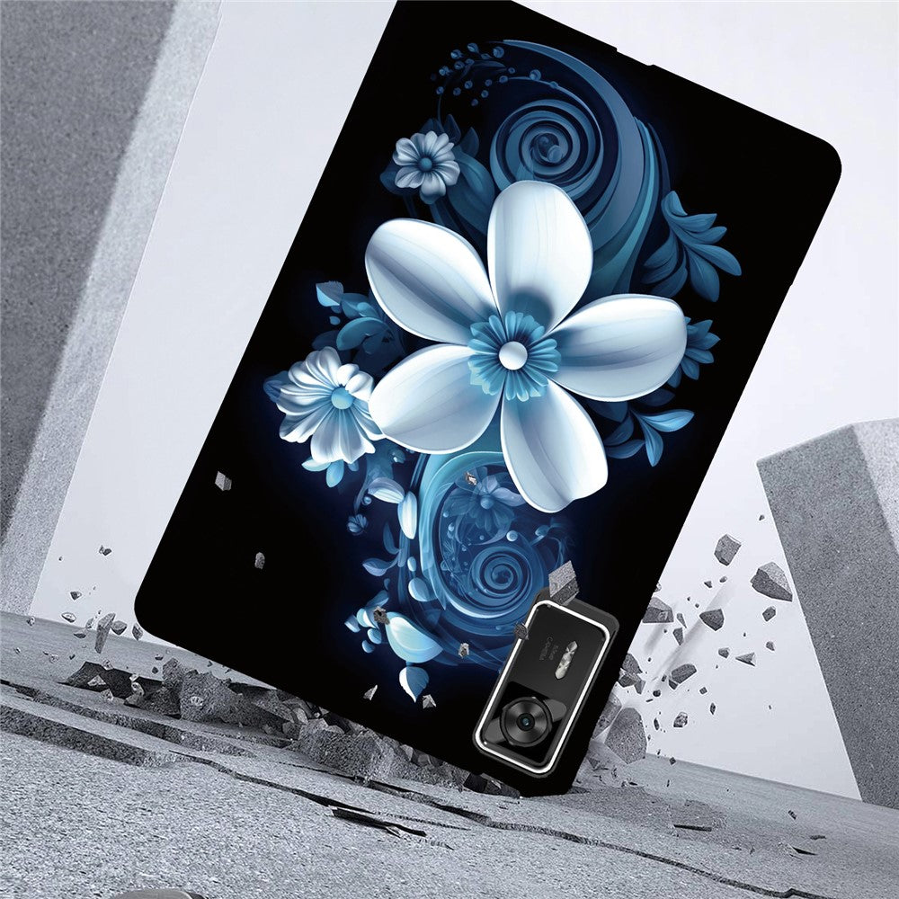 For Lenovo Legion Y700 Gen 4 Case Pattern Printing Slim Soft TPU Tablet Cover - Black Orchid