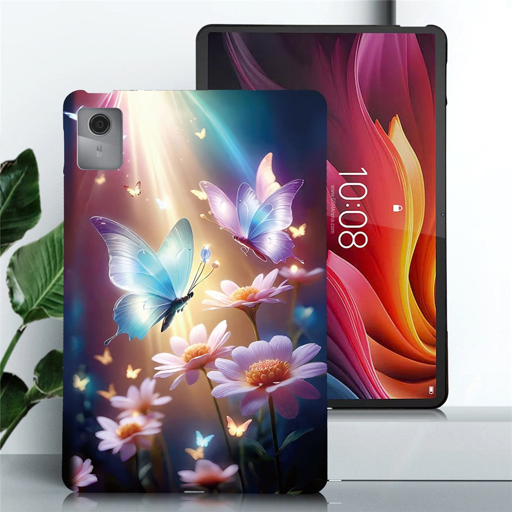 For Lenovo Idea Tab / Xiaoxin Pad 11 2025 Case Pattern Printing Slim Soft TPU Tablet Cover - Butterfly Floral