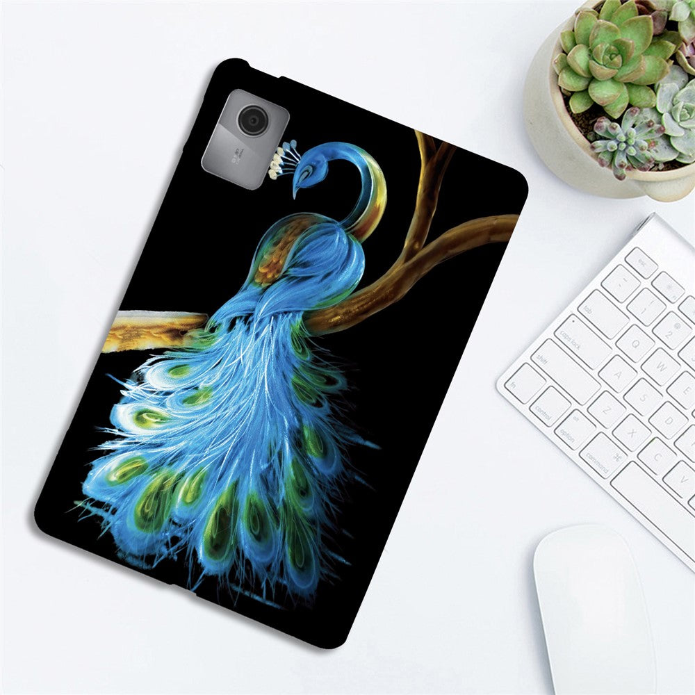 For Lenovo Idea Tab / Xiaoxin Pad 11 2025 Case Pattern Printing Slim Soft TPU Tablet Cover - Peacock