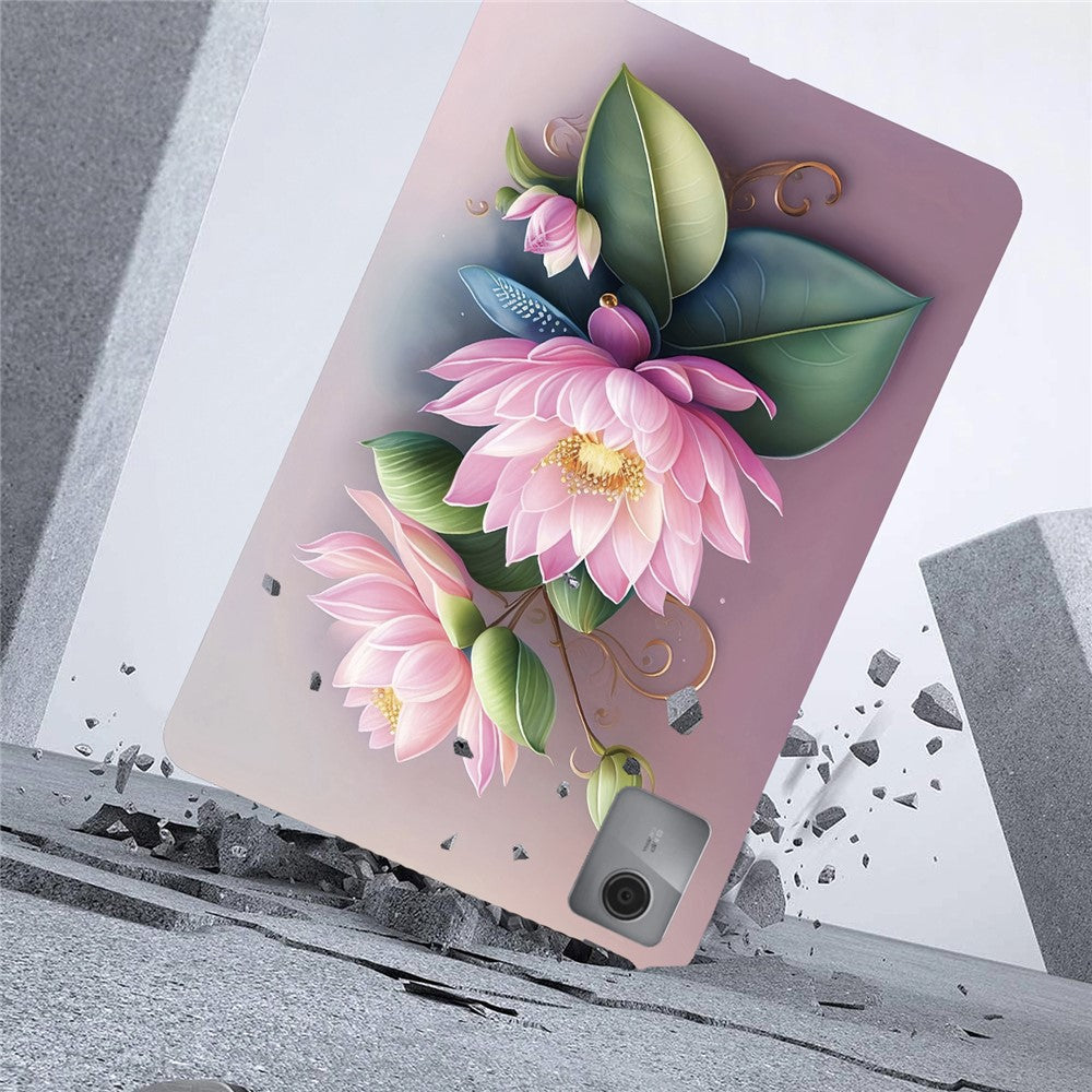 For Lenovo Idea Tab / Xiaoxin Pad 11 2025 Case Pattern Printing Slim Soft TPU Tablet Cover - Lotus