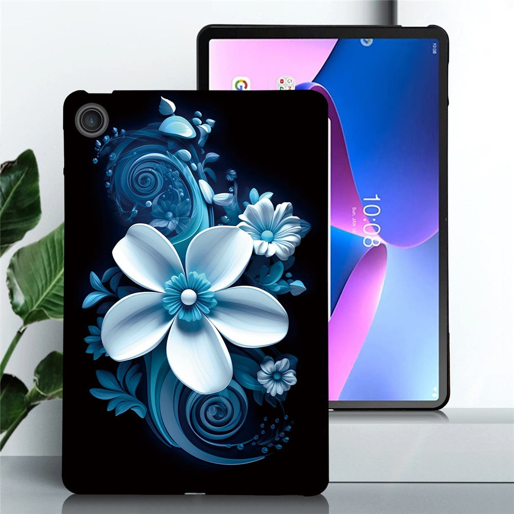 For Lenovo Tab 10.1 (2025) TB311XU / Zhaoyang K10C Case Pattern Printing Slim Soft TPU Tablet Cover - Black Orchid