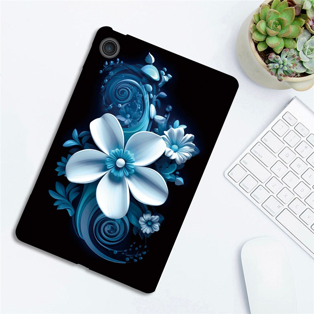 For Lenovo Tab 10.1 (2025) TB311XU / Zhaoyang K10C Case Pattern Printing Slim Soft TPU Tablet Cover - Black Orchid