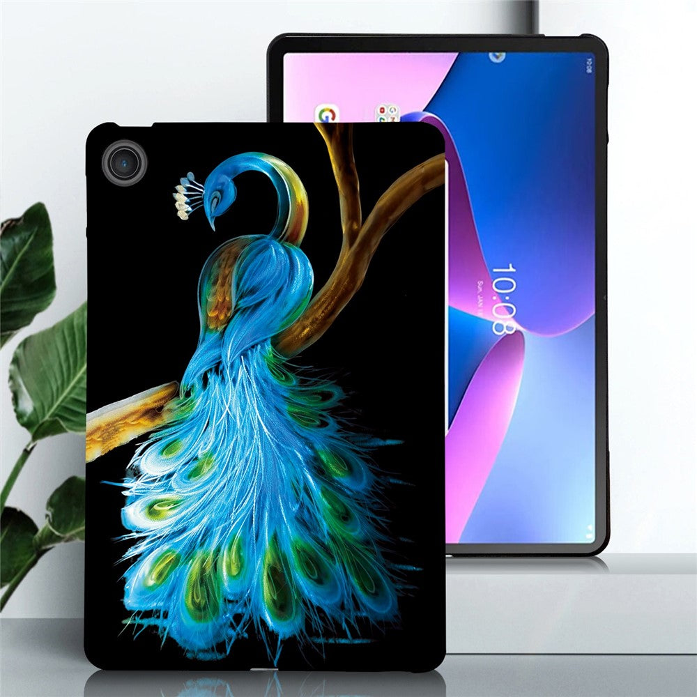 For Lenovo Tab 10.1 (2025) TB311XU / Zhaoyang K10C Case Pattern Printing Slim Soft TPU Tablet Cover - Peacock