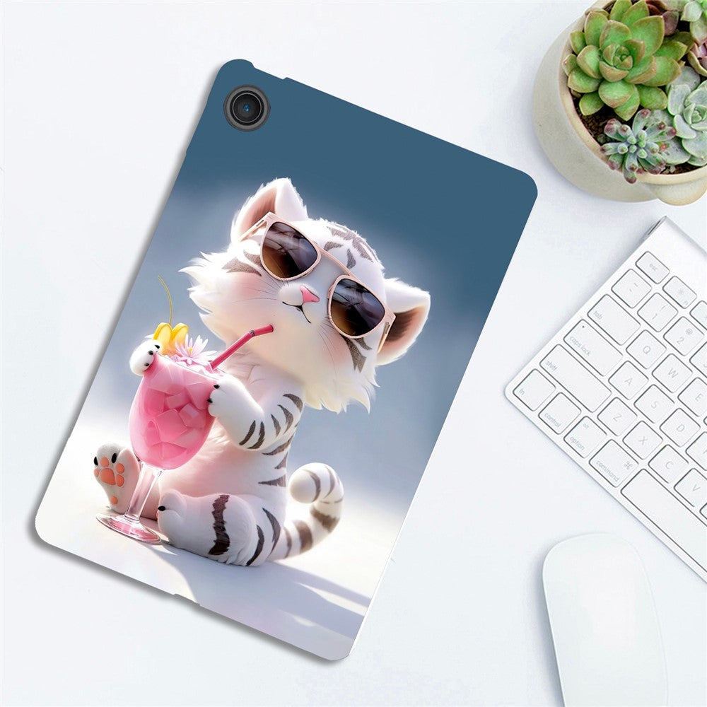 For Lenovo Tab 10.1 (2025) TB311XU / Zhaoyang K10C Case Pattern Printing Slim Soft TPU Tablet Cover - Cartoon Tiger