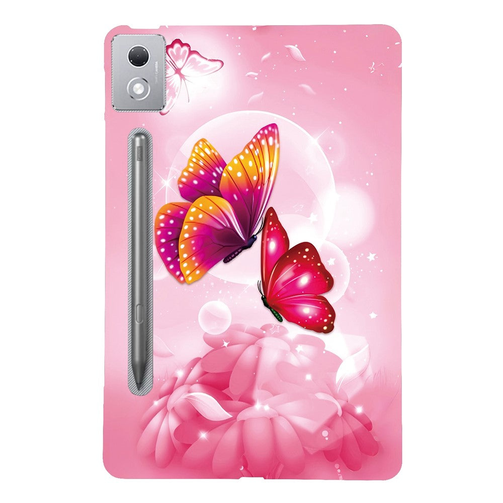 For Lenovo Tab P12 Pro 12.7 2025  /  Xiaoxin Pad Pro 12.7 (2025) Case Pattern Printing Slim Soft TPU Tablet Cover - Pink Butterfly
