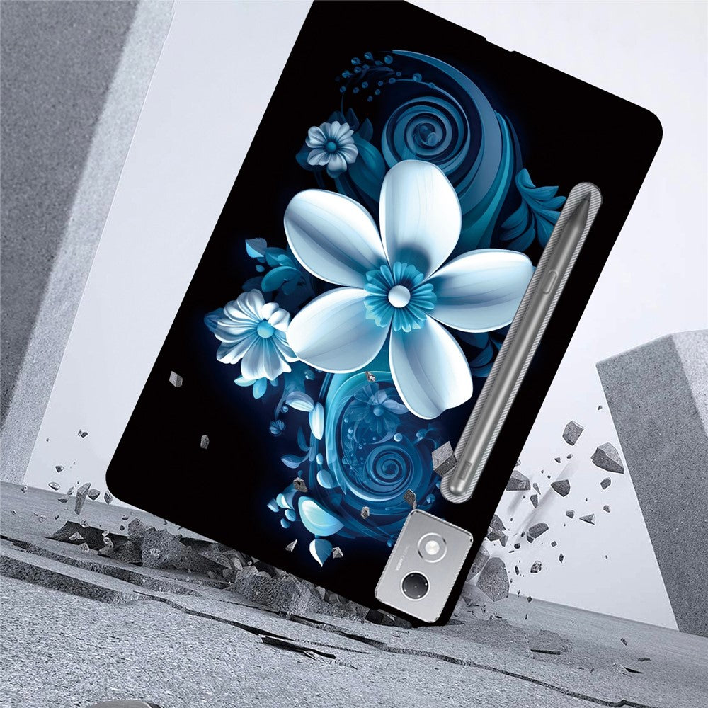 For Lenovo Tab P12 Pro 12.7 2025  /  Xiaoxin Pad Pro 12.7 (2025) Case Pattern Printing Slim Soft TPU Tablet Cover - Black Orchid