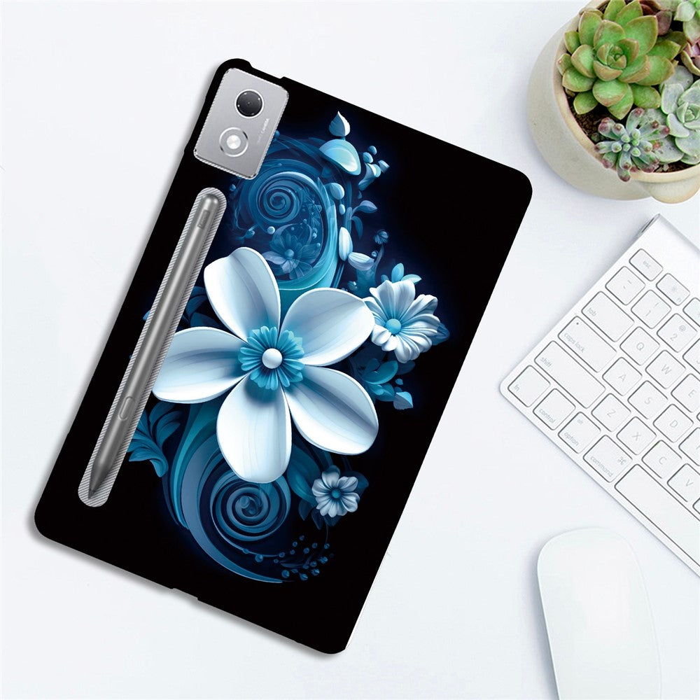 For Lenovo Tab P12 Pro 12.7 2025  /  Xiaoxin Pad Pro 12.7 (2025) Case Pattern Printing Slim Soft TPU Tablet Cover - Black Orchid