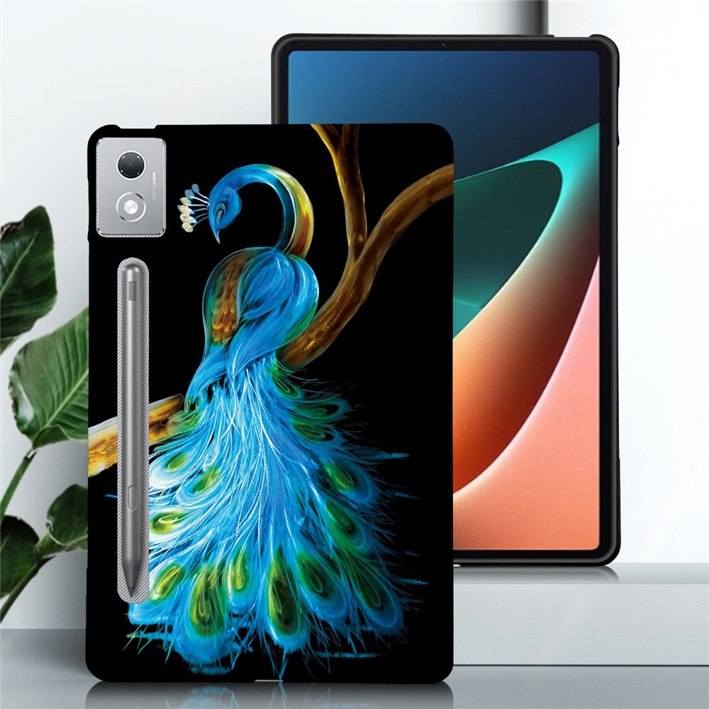 For Lenovo Tab P12 Pro 12.7 2025  /  Xiaoxin Pad Pro 12.7 (2025) Case Pattern Printing Slim Soft TPU Tablet Cover - Peacock