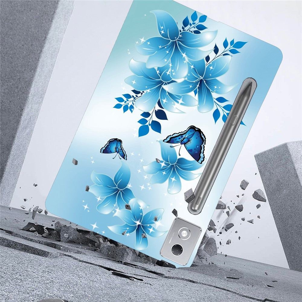 For Lenovo Tab P12 Pro 12.7 2025  /  Xiaoxin Pad Pro 12.7 (2025) Case Pattern Printing Slim Soft TPU Tablet Cover - Blue Butterfly