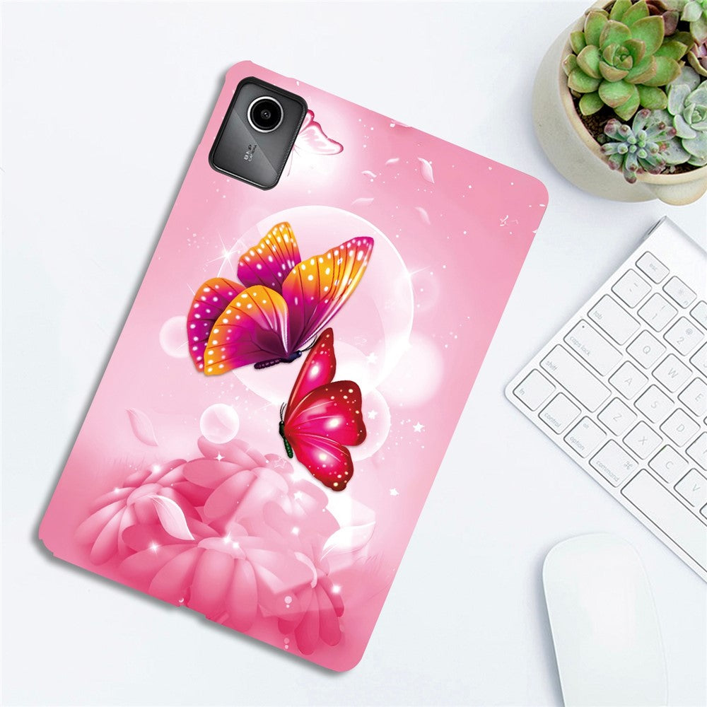 For Lenovo Tab M11 TB-330FC / Xiaoxin Pad 11 2024 TB-331FC Case Pattern Printing Slim Soft TPU Tablet Cover - Pink Butterfly