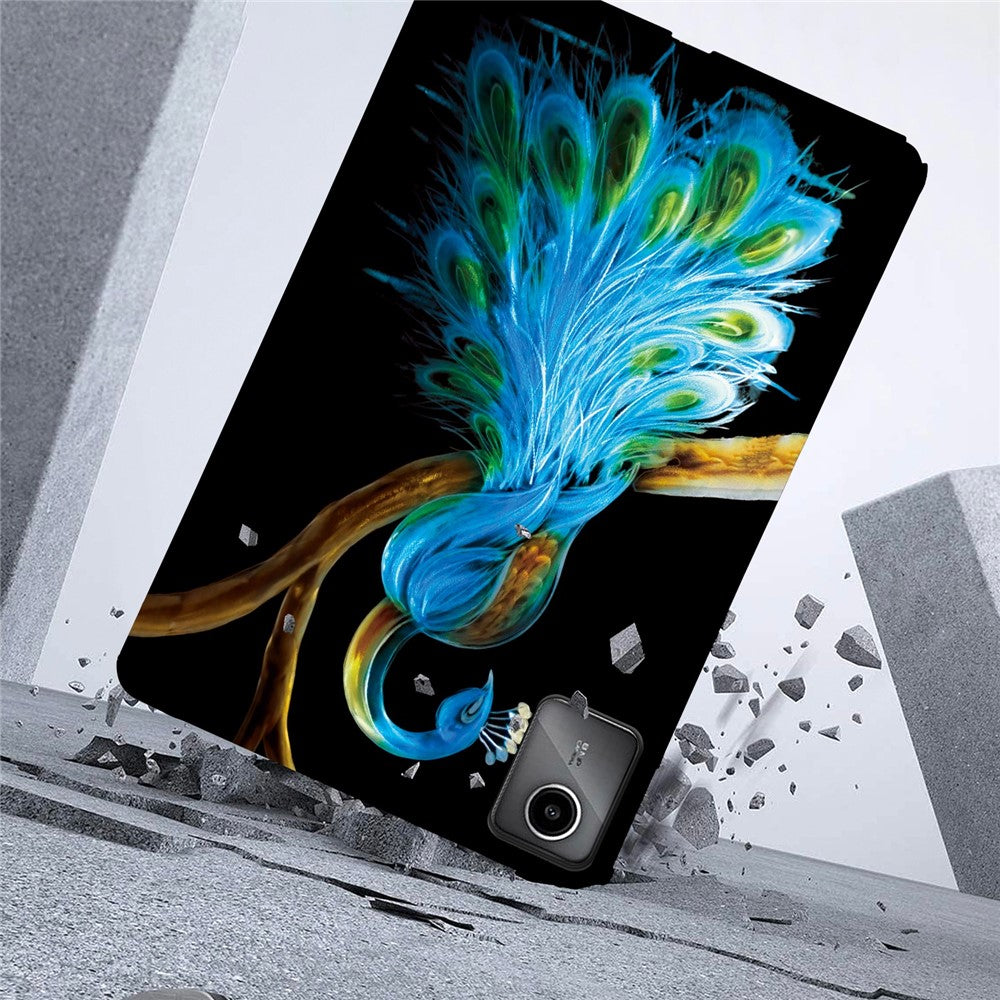 For Lenovo Tab M11 TB-330FC / Xiaoxin Pad 11 2024 TB-331FC Case Pattern Printing Slim Soft TPU Tablet Cover - Peacock