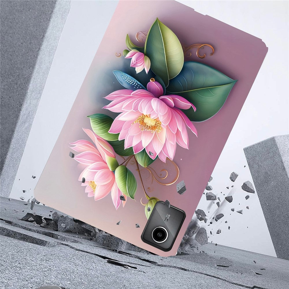 For Lenovo Tab M11 TB-330FC / Xiaoxin Pad 11 2024 TB-331FC Case Pattern Printing Slim Soft TPU Tablet Cover - Lotus