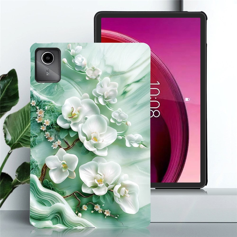 For Lenovo Tab M11 TB-330FC / Xiaoxin Pad 11 2024 TB-331FC Case Pattern Printing Slim Soft TPU Tablet Cover - Jade Flower