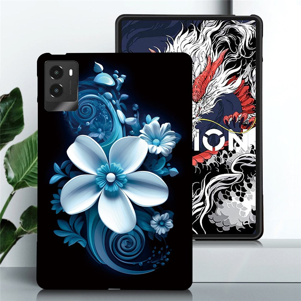 For Lenovo Legion Y700 (2025) Case Pattern Printing Slim Soft TPU Tablet Cover - Black Orchid