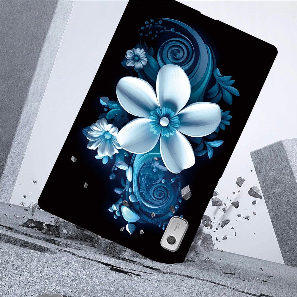 For Lenovo Tab M9 Case Pattern Printing Slim Soft TPU Tablet Cover - Black Orchid
