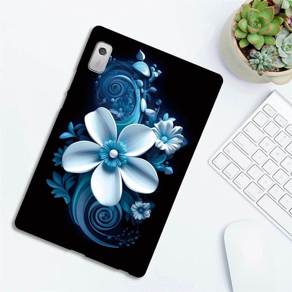 For Lenovo Tab M9 Case Pattern Printing Slim Soft TPU Tablet Cover - Black Orchid