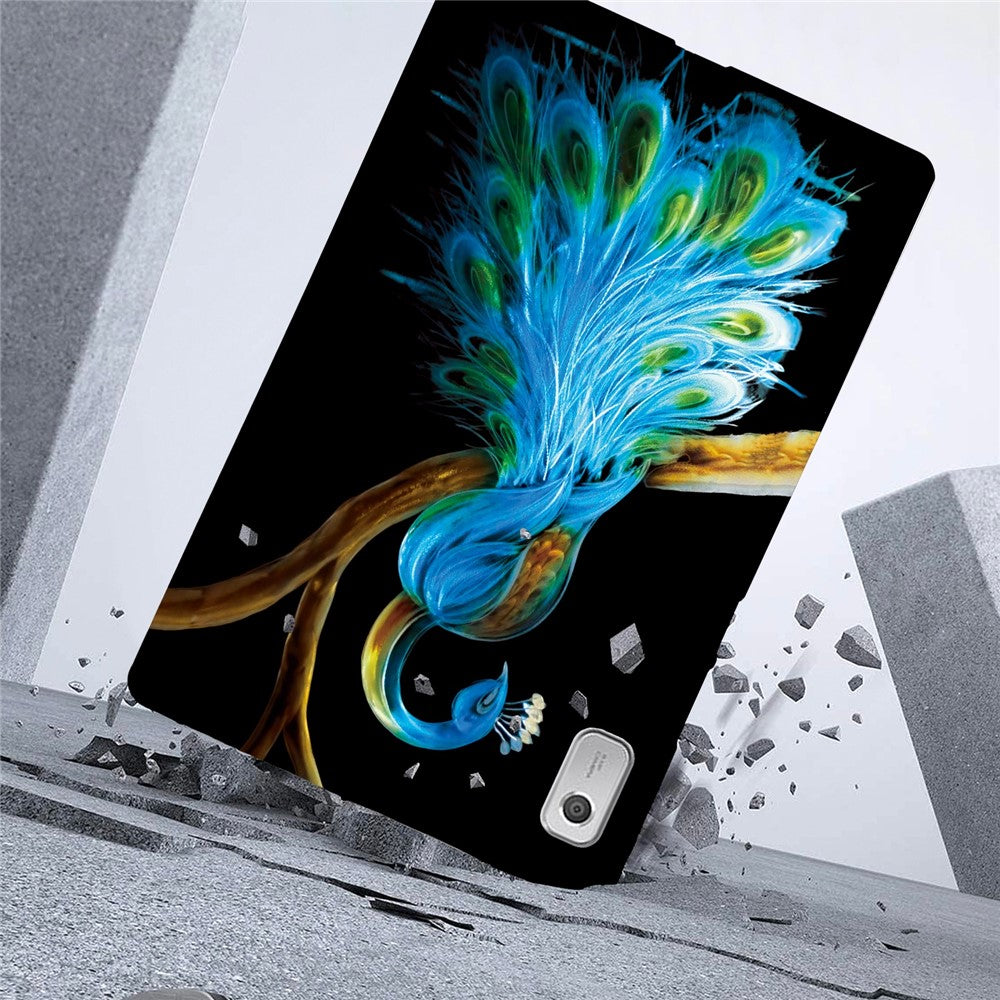 For Lenovo Tab M9 Case Pattern Printing Slim Soft TPU Tablet Cover - Peacock