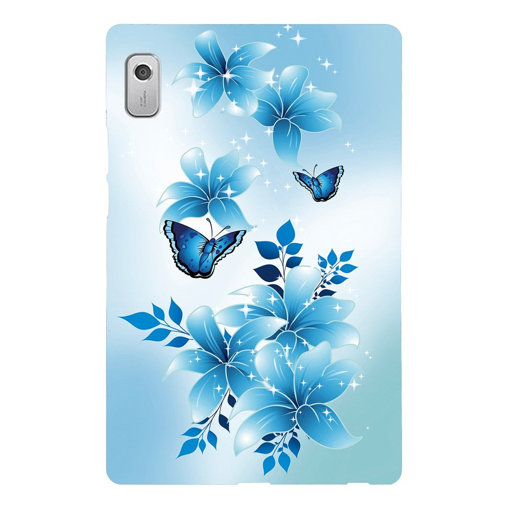 For Lenovo Tab M9 Case Pattern Printing Slim Soft TPU Tablet Cover - Blue Butterfly