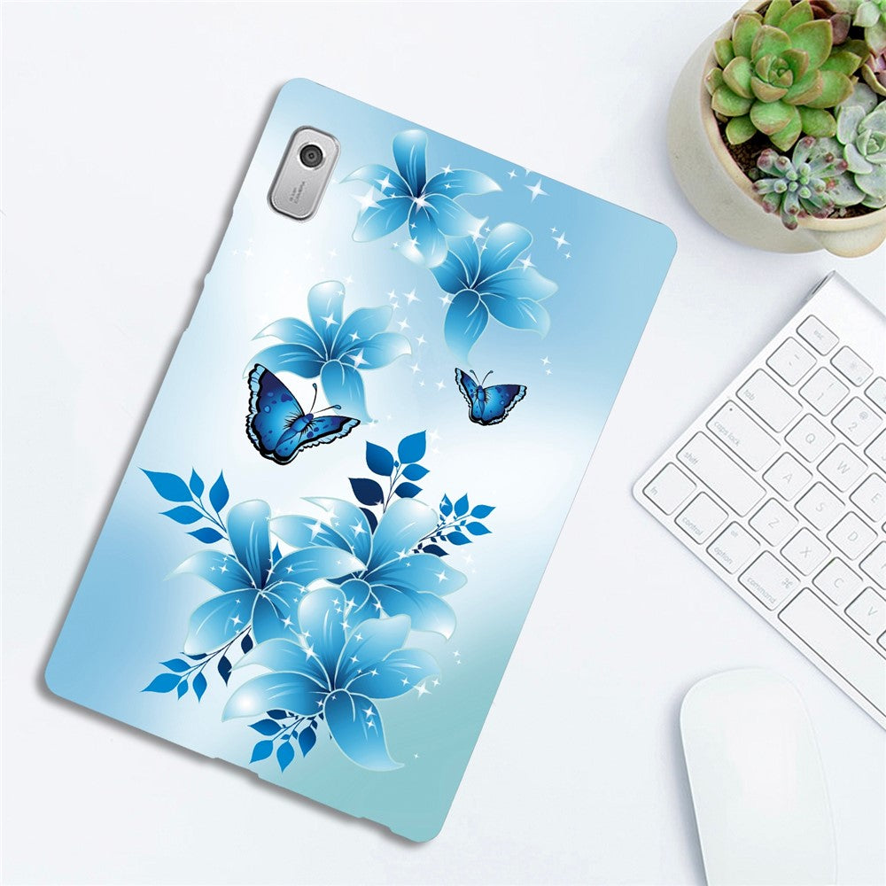 For Lenovo Tab M9 Case Pattern Printing Slim Soft TPU Tablet Cover - Blue Butterfly
