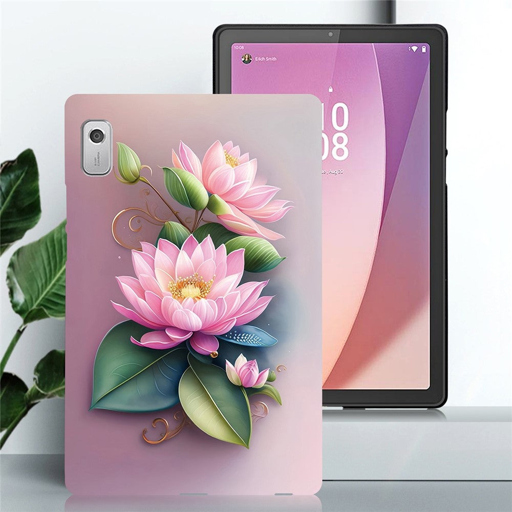 For Lenovo Tab M9 Case Pattern Printing Slim Soft TPU Tablet Cover - Lotus