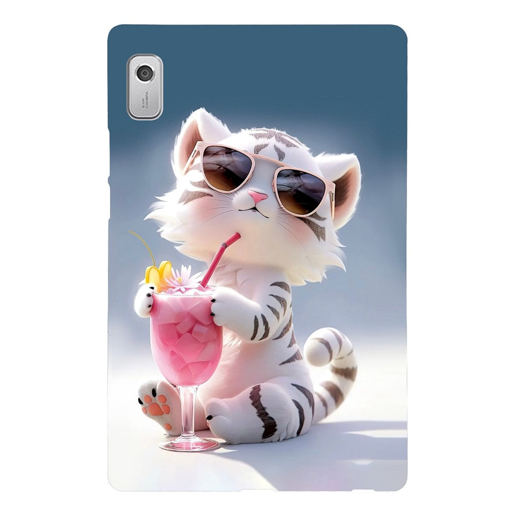 For Lenovo Tab M9 Case Pattern Printing Slim Soft TPU Tablet Cover - Cartoon Tiger