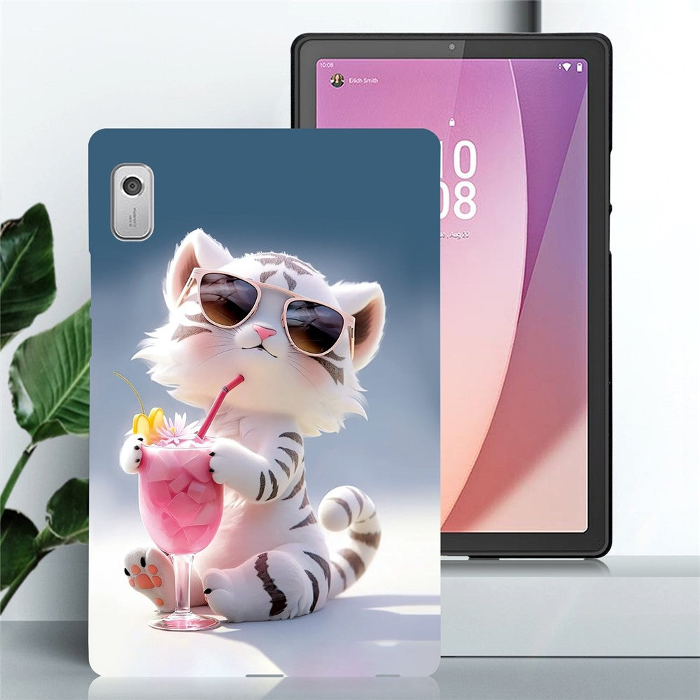 For Lenovo Tab M9 Case Pattern Printing Slim Soft TPU Tablet Cover - Cartoon Tiger