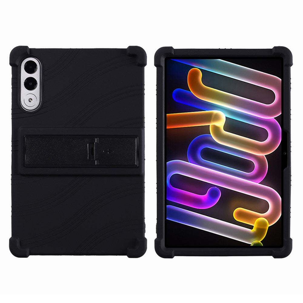 For Lenovo Xiaoxin Pad Pro GT Case Adjustable Kickstand Silicone Tablet Protective Cover - Black