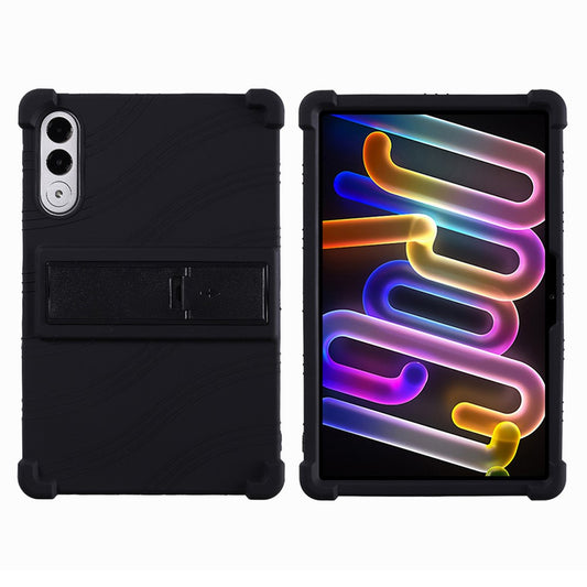 For Lenovo Xiaoxin Pad Pro GT Case Adjustable Kickstand Silicone Tablet Protective Cover - Black