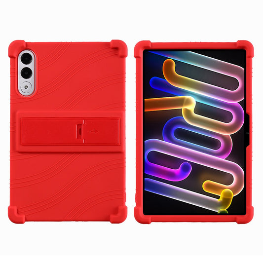 For Lenovo Xiaoxin Pad Pro GT Case Adjustable Kickstand Silicone Tablet Protective Cover - Red