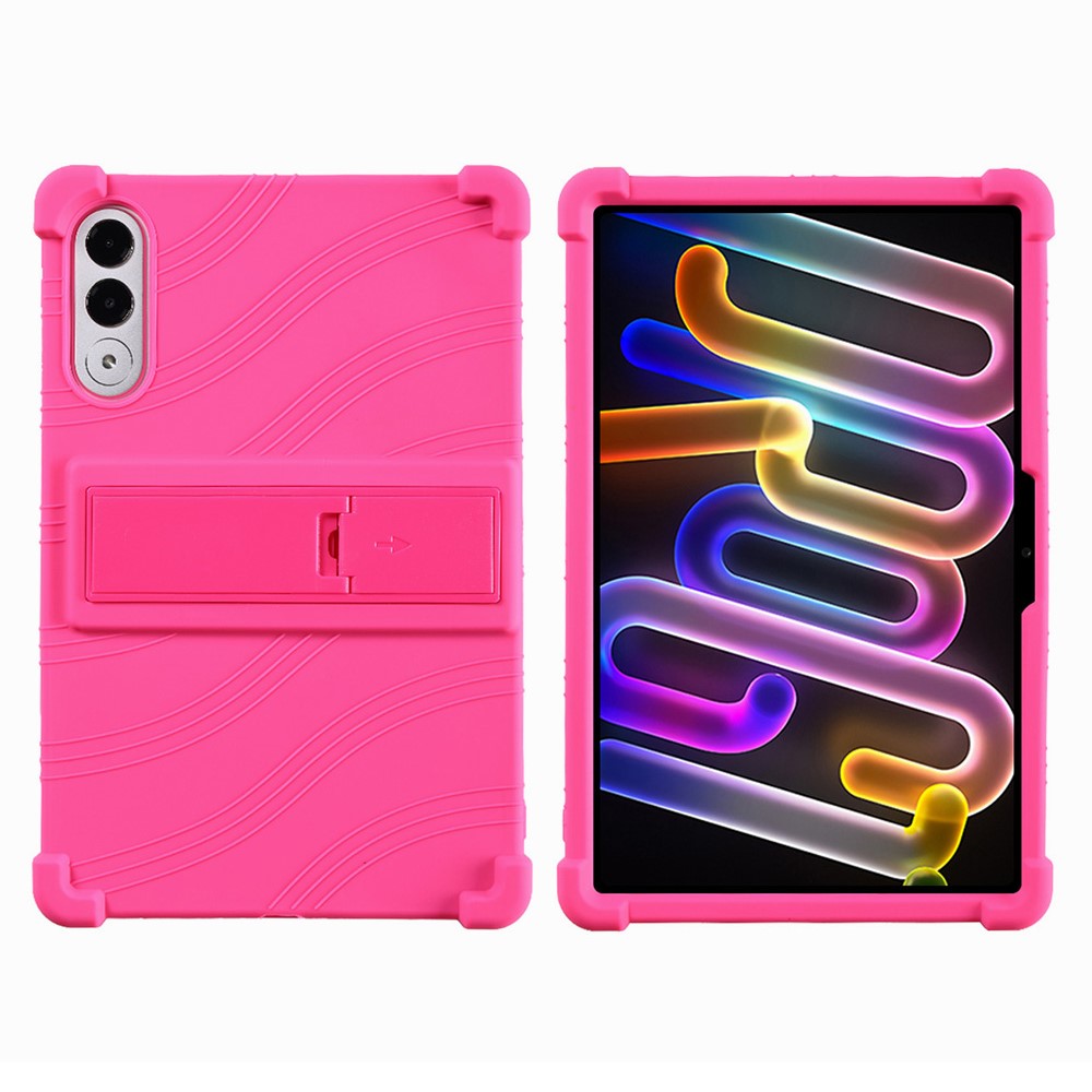 For Lenovo Xiaoxin Pad Pro GT Case Adjustable Kickstand Silicone Tablet Protective Cover - Rose